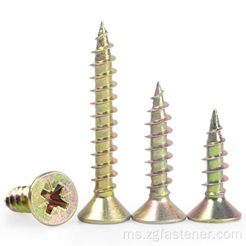 GB846 Gred 8.8 Warna Zink Cross Recessed Countersunk Head Tapping Screws